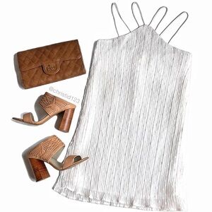 J.O.A Strappy High Neck Dress